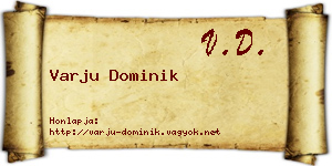 Varju Dominik névjegykártya